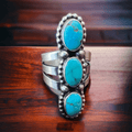 Kathleen Livingston Navajo Sonoran Gem Turquoise Sterling Silver Ring — Size 7 - Rooted & Reckless Co.