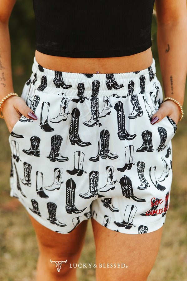 Kickin’ Dust Rodeo Boot Lounge Set | Cowgirl Western Sleepwear - Rooted & Reckless Co.