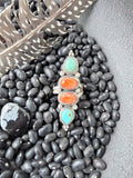 Kingman and Orange Spiny Oyster Ring - Rooted & Reckless Co.