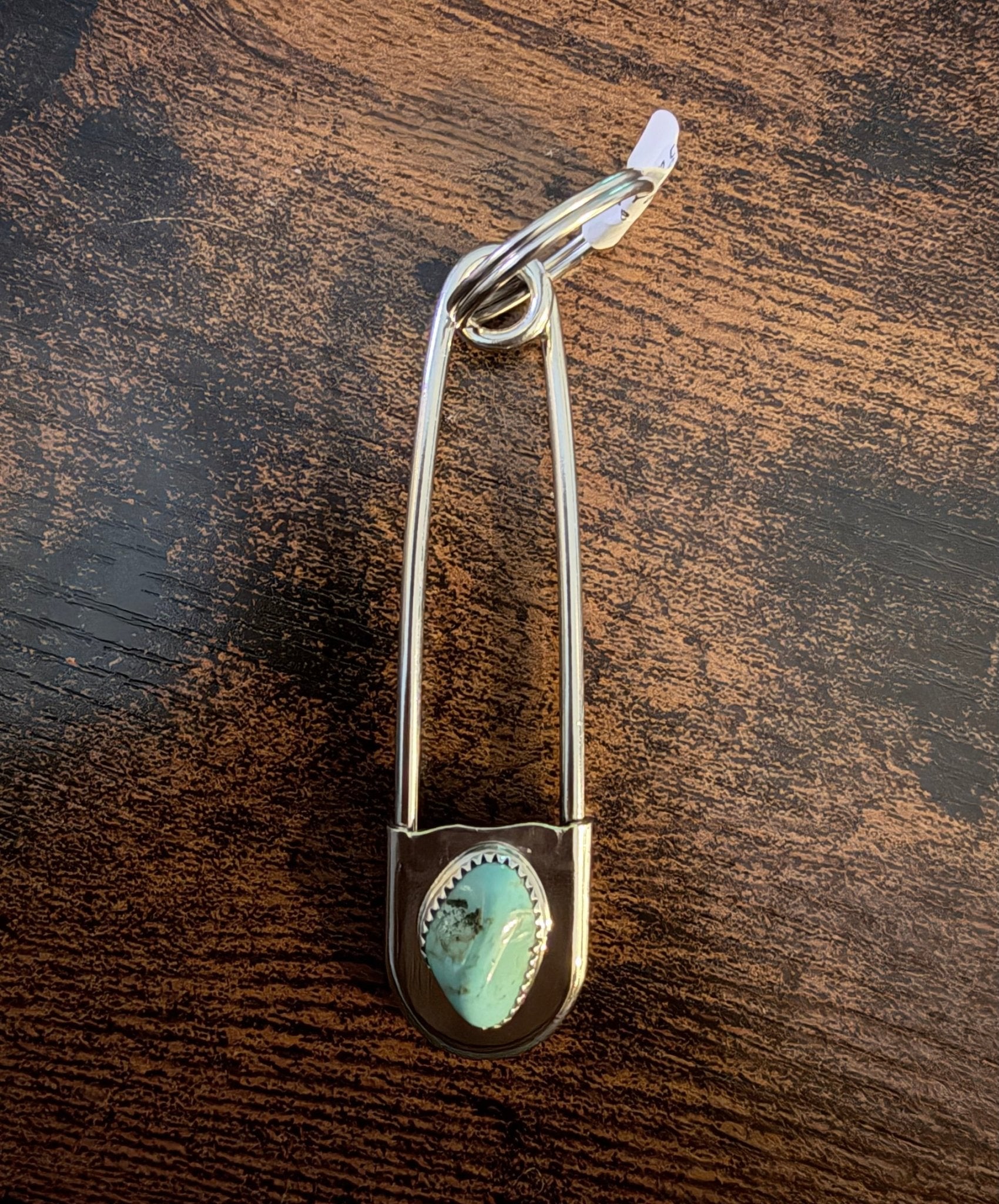 Kingman Sterling Silver Paperclip Keychain Native Made By Dorothy Yazzie - Rooted & Reckless Co.