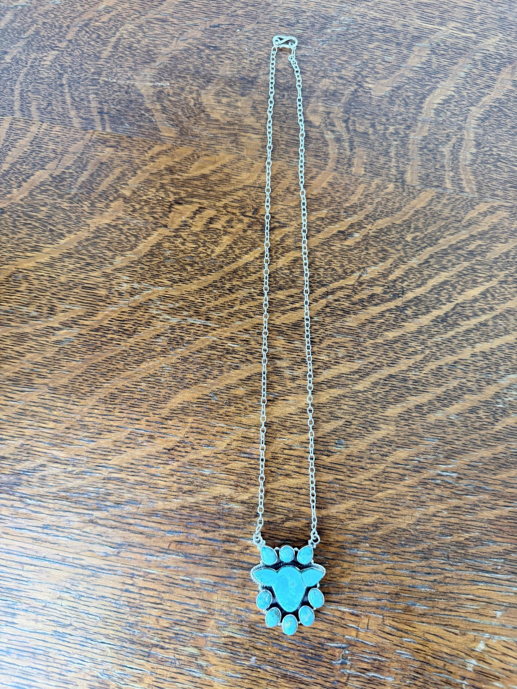 Kingman Turquoise Cow Head Cluster Necklace - Rooted & Reckless Co.
