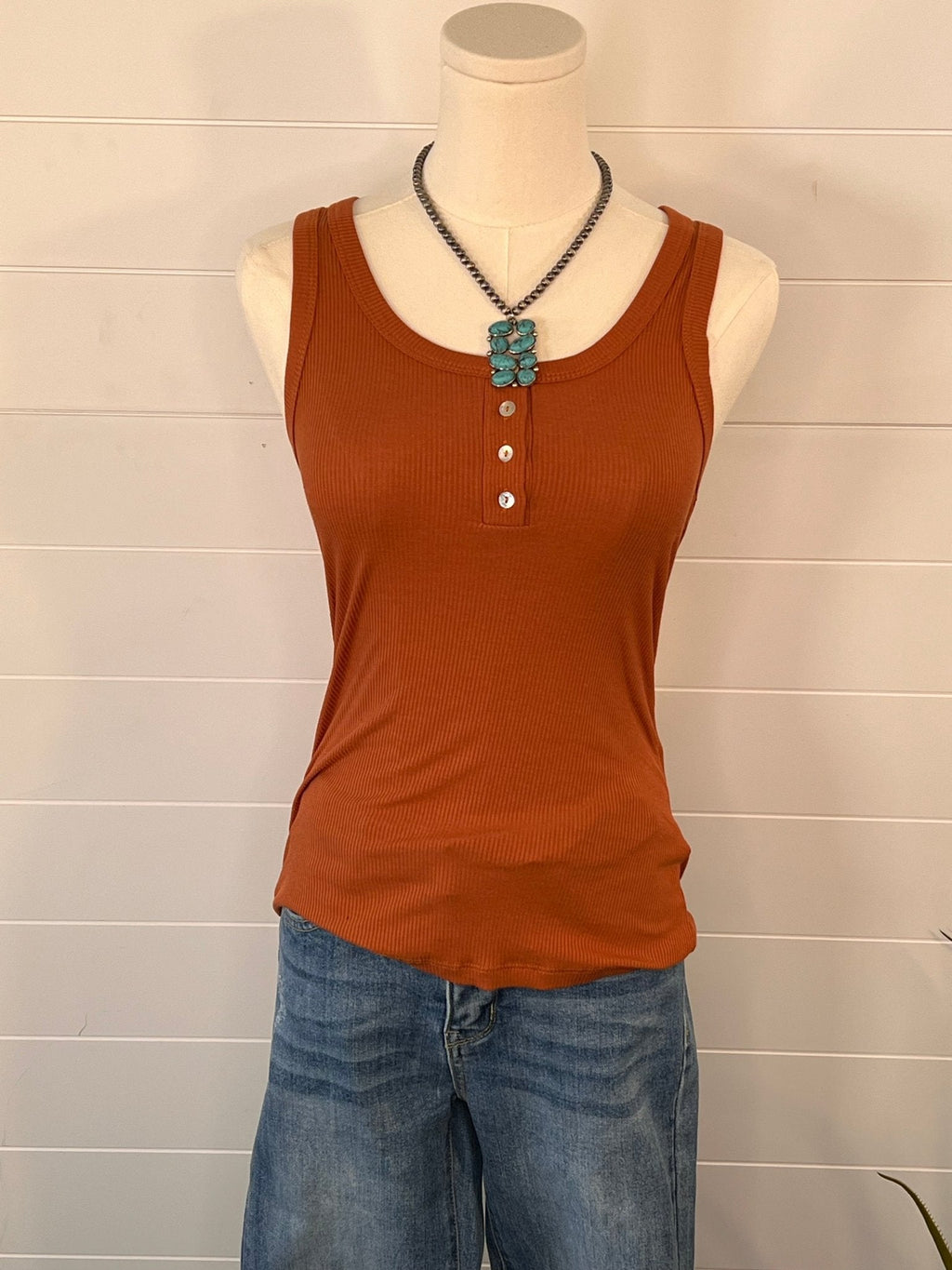 La Miel Basic Ribbed Button-Front Western Tank Top — Versatile Year-Round Layering Staple - Rooted & Reckless Co.