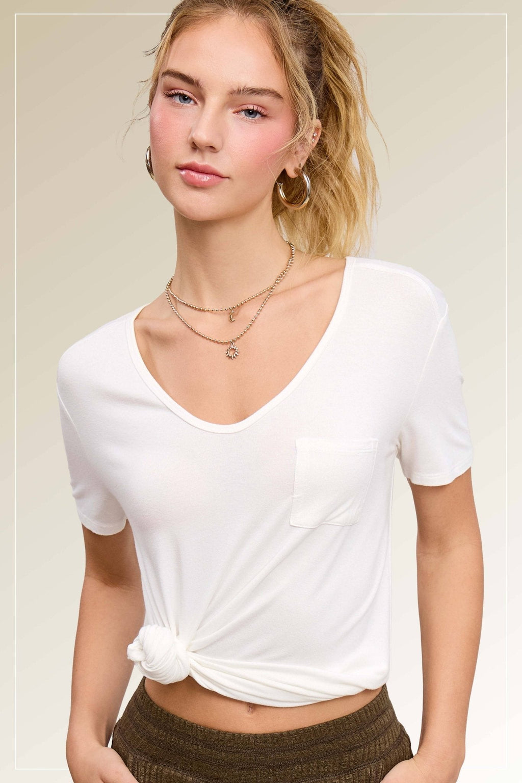 La Miel Super Soft Pocket Basic Tee — Slim-Fit Western Layering Top with Front Pocket (5 Colors) - Rooted & Reckless Co.