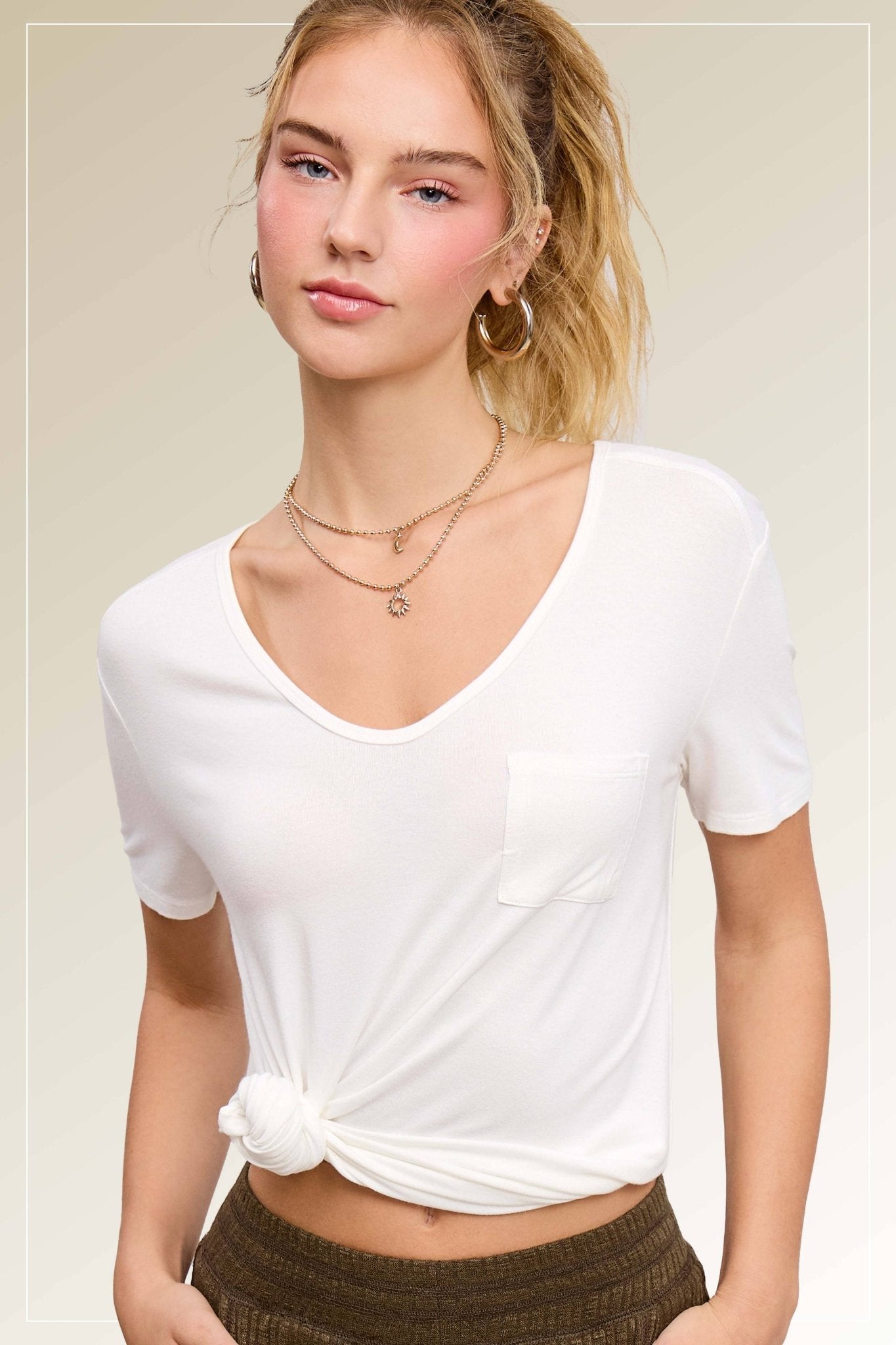 La Miel Super Soft Pocket Basic Tee — Slim-Fit Western Layering Top with Front Pocket (5 Colors) - Rooted & Reckless Co.