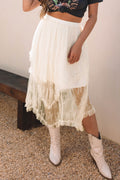 Lace Cascading Tiered High Waist Maxi Skirt - Rooted & Reckless Co.
