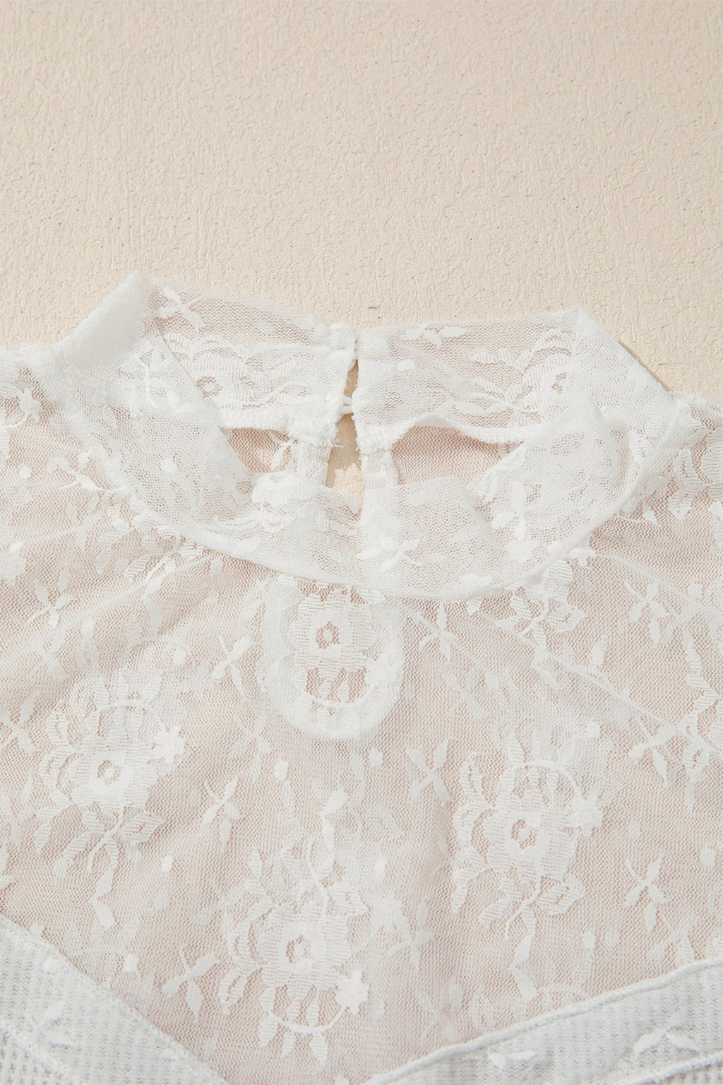 Lace Mesh Patchwork Ribbed Long Sleeve Top - Rooted & Reckless Co.