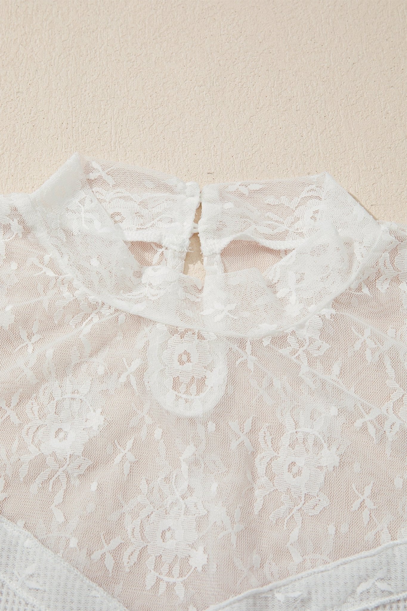 Lace Mesh Patchwork Ribbed Long Sleeve Top - Rooted & Reckless Co.