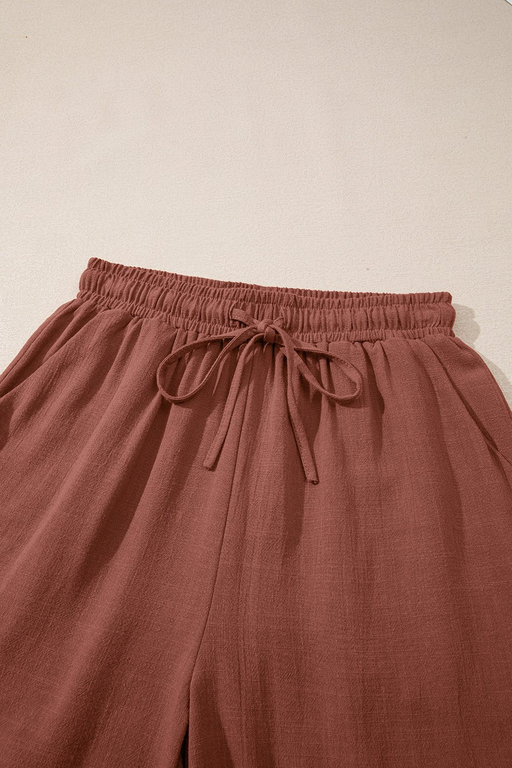 Lace Patchwork Drawstring High Waist Shorts - Rooted & Reckless Co.