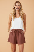 Lace Patchwork Drawstring High Waist Shorts - Rooted & Reckless Co.