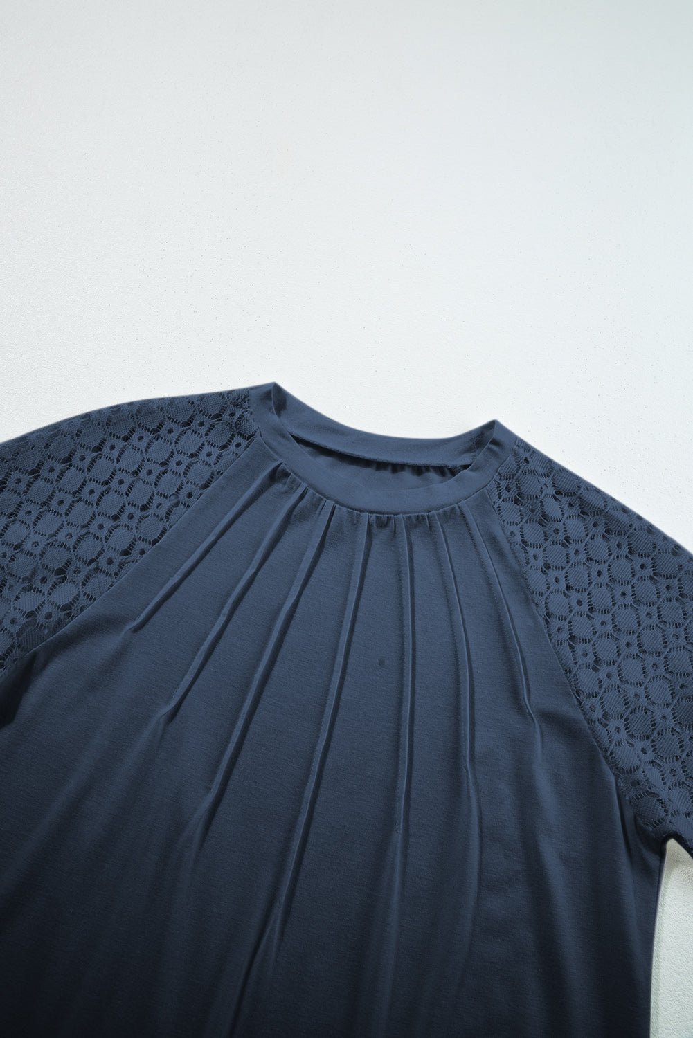 Lace Patchwork Raglan Sleeve Seam Detail Tee - Rooted & Reckless Co.