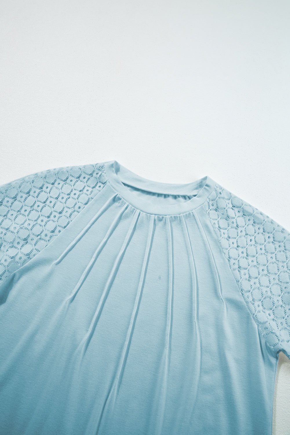 Lace Patchwork Raglan Sleeve Seam Detail Tee - Rooted & Reckless Co.