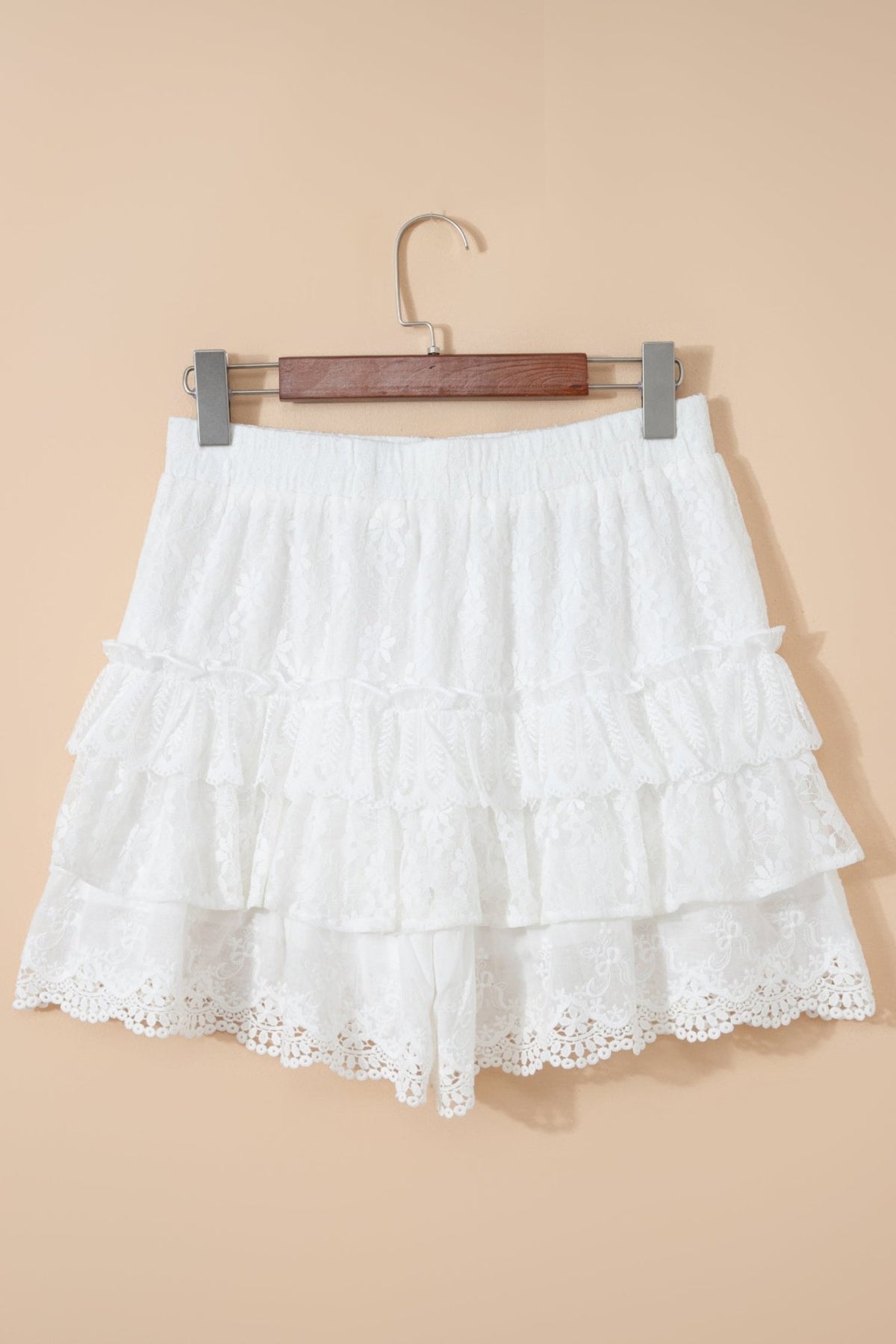 Lace Ruffle Tiered Drawstring Waist Shorts - Rooted & Reckless Co.