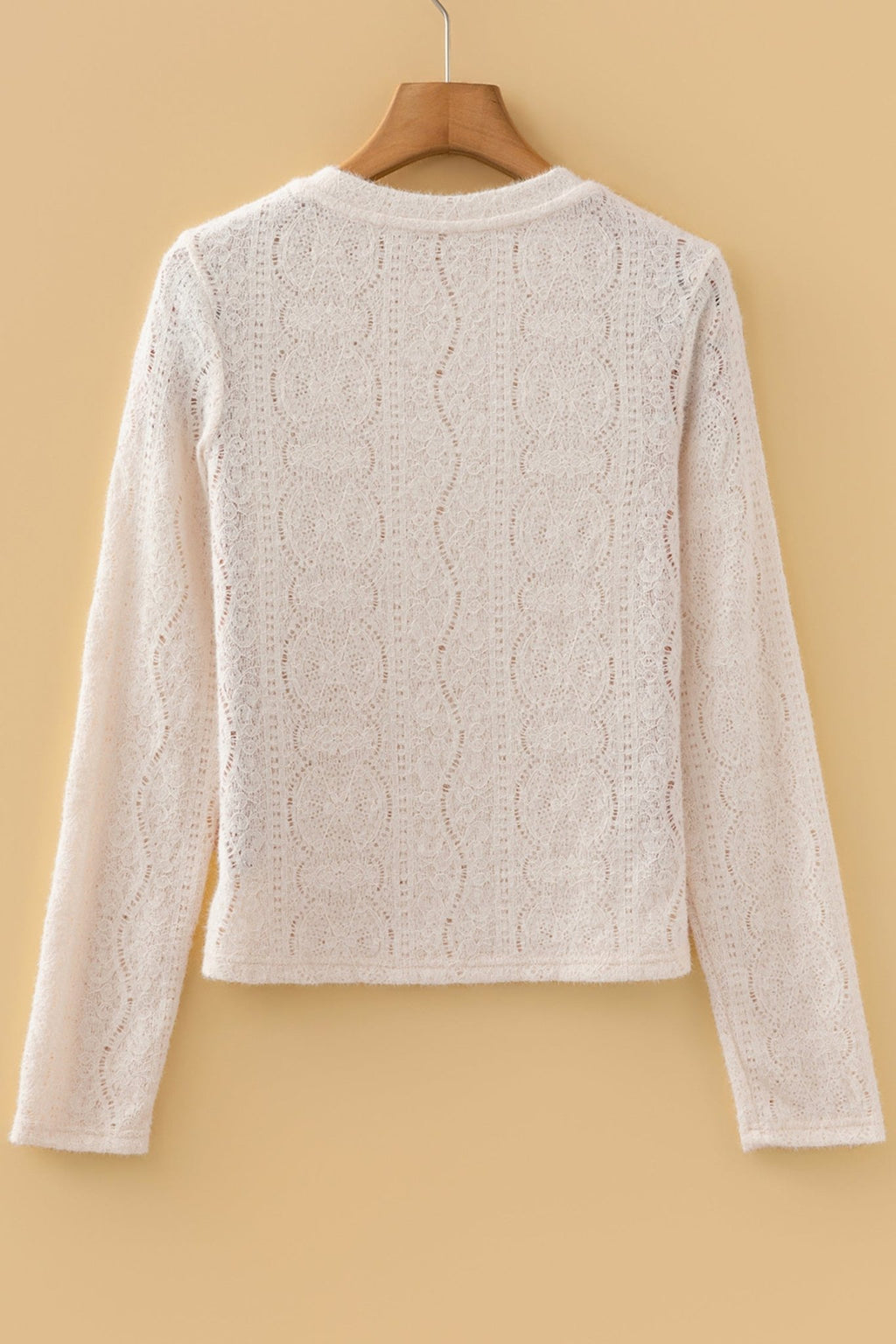 Lace Semi Sheer Long Sleeve Cropped Top - Rooted & Reckless Co.