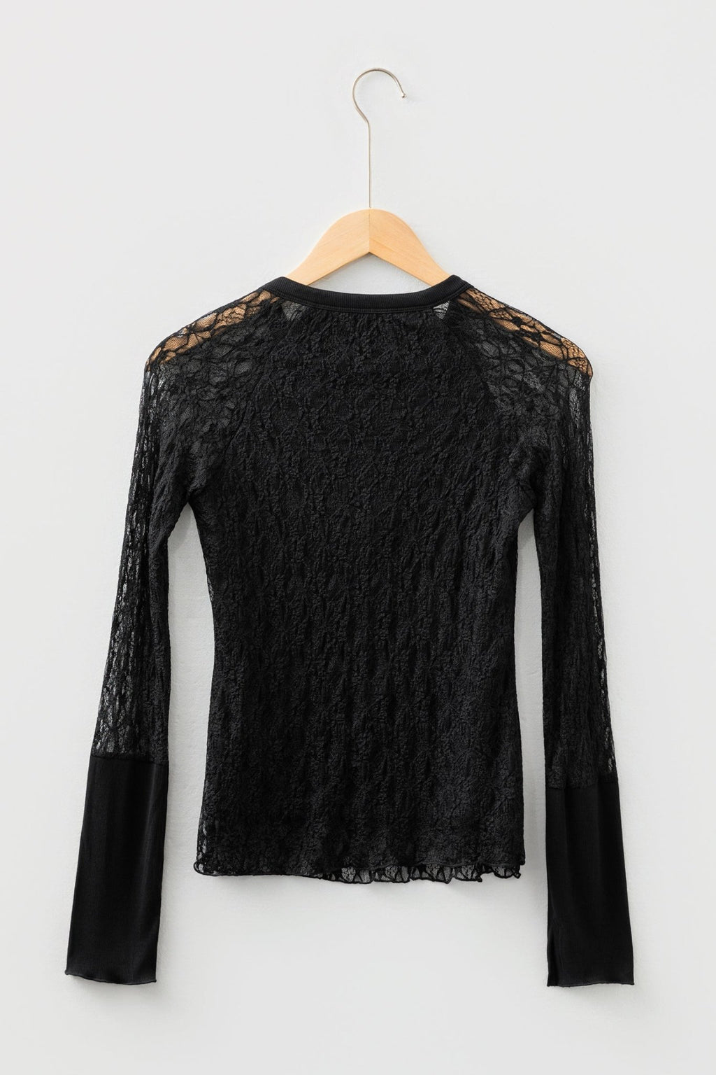 Lace Sheer Long Sleeve Henley Top - Rooted & Reckless Co.