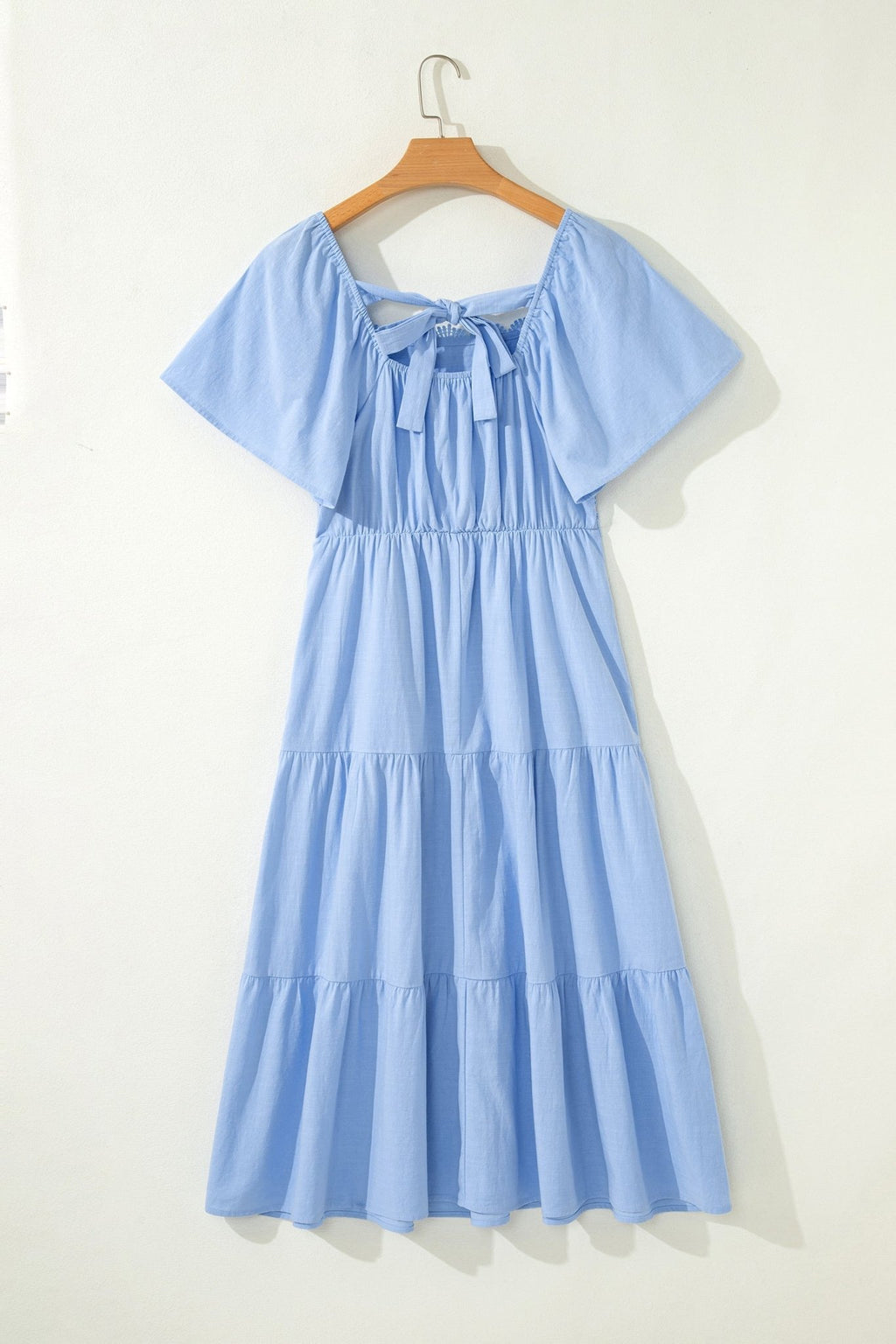 Lace Square Neck Ruffle Tiered Midi Dress - Rooted & Reckless Co.