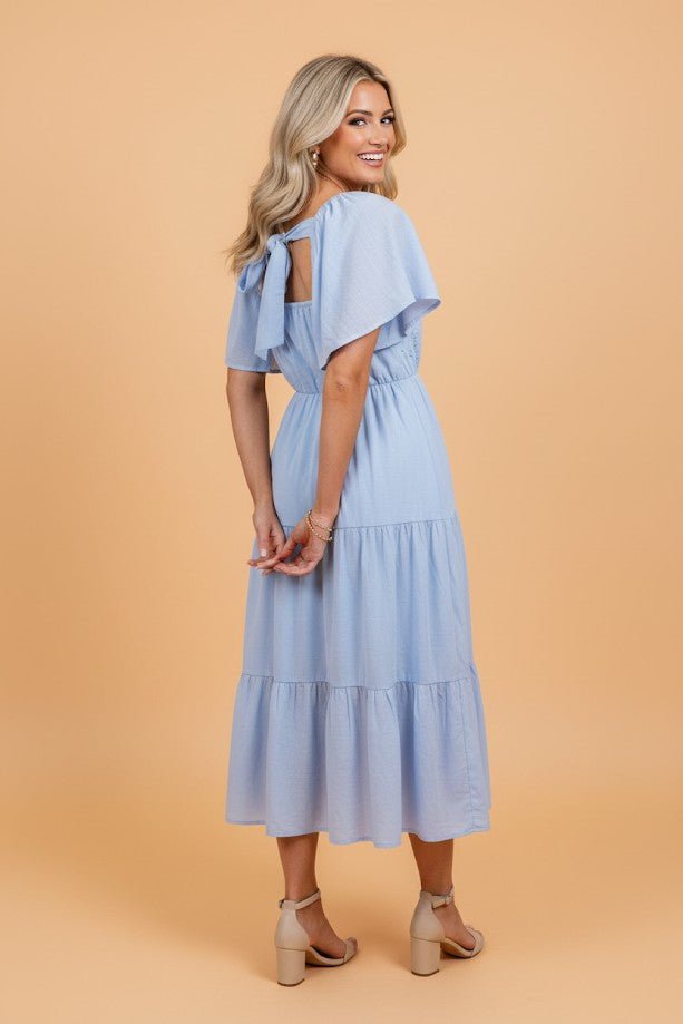 Lace Square Neck Ruffle Tiered Midi Dress - Rooted & Reckless Co.