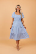 Lace Square Neck Ruffle Tiered Midi Dress - Rooted & Reckless Co.