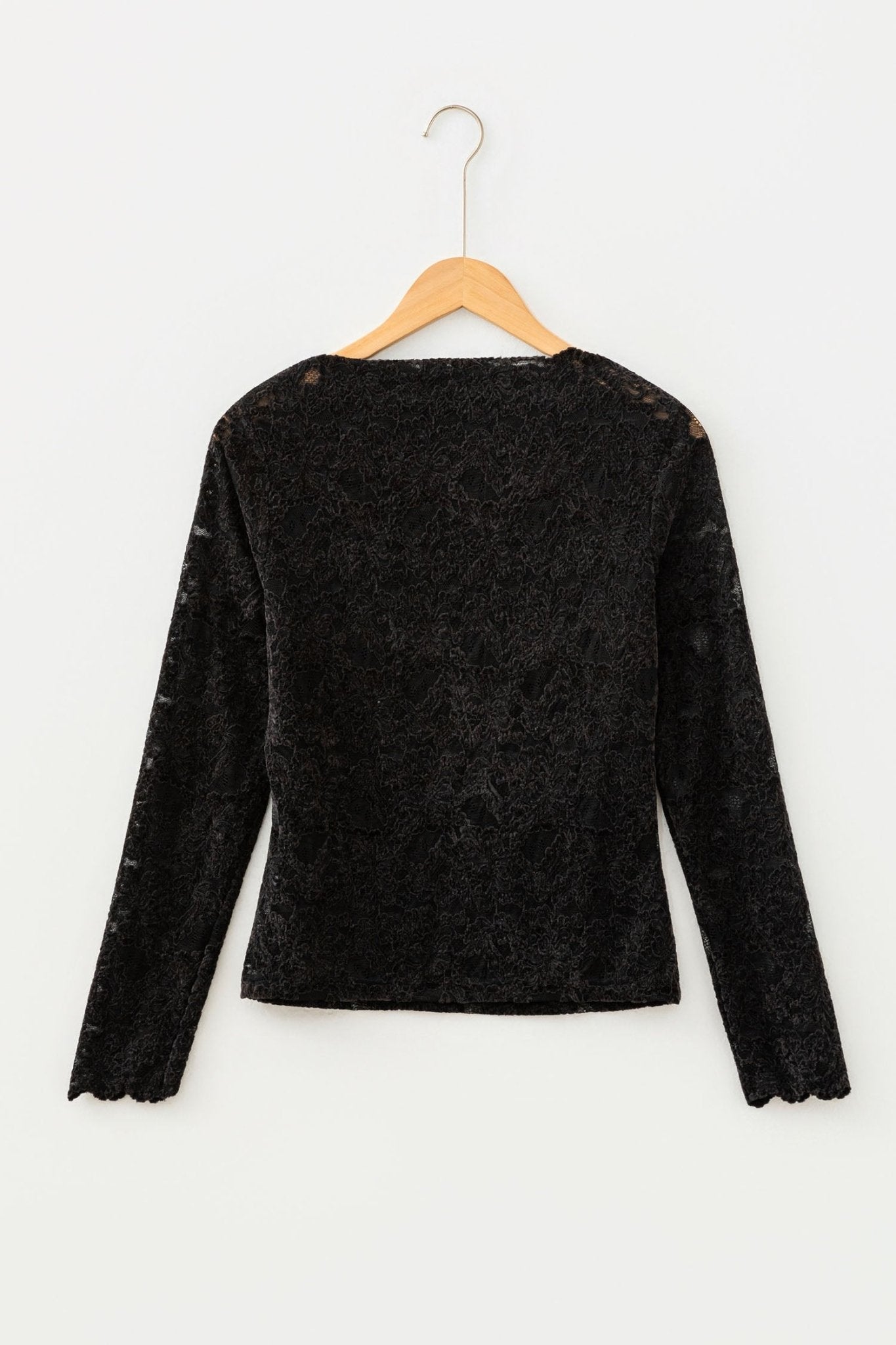 Lace Stand Neck Long Sleeve Elegant Top - Rooted & Reckless Co.