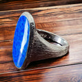 Large Opalite Sterling Silver Statement Ring — Size 8 (Native-Style) - Rooted & Reckless Co.