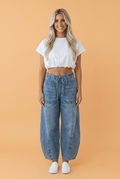 Large Patch Pocket Drawstring Paperbag Waist Barrel Jeans - Rooted & Reckless Co.