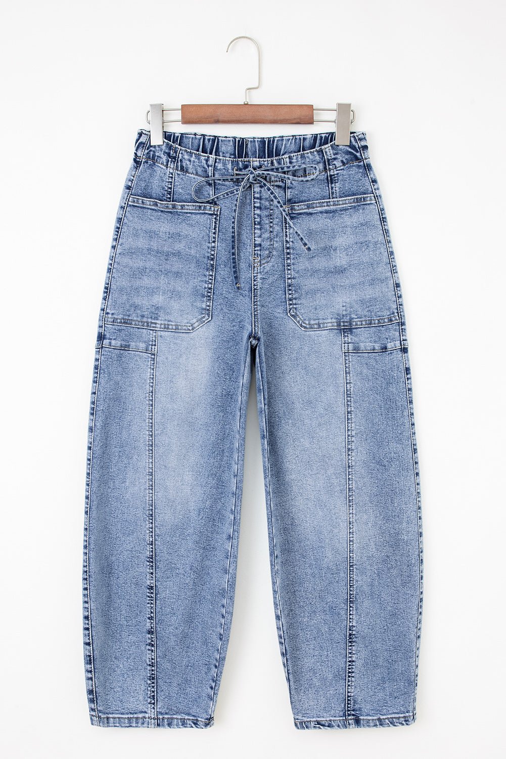 Large Patch Pocket Drawstring Paperbag Waist Barrel Jeans - Rooted & Reckless Co.