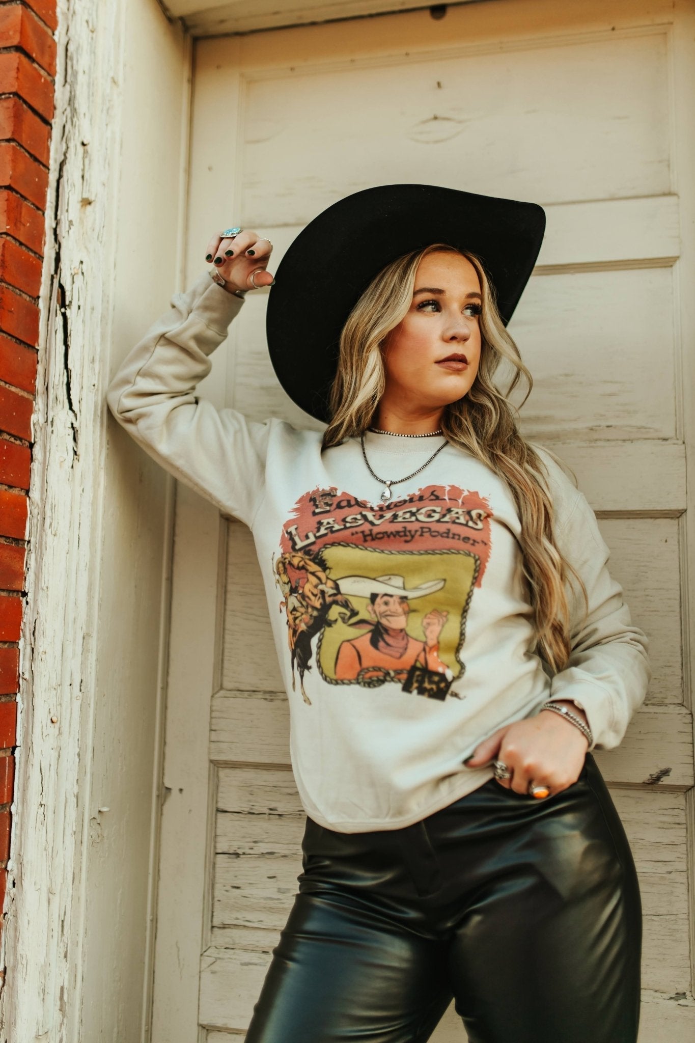 Las Vegas Howdy Partner Graphic Sweatshirt - Rooted & Reckless Co.