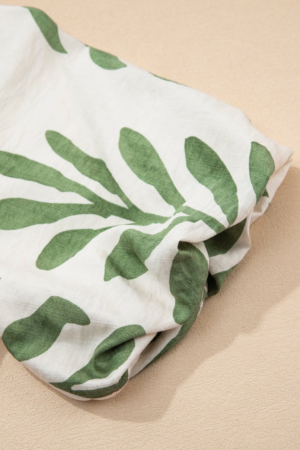 Leaf Short Balloon Sleeve Buttoned Shirt - Rooted & Reckless Co.