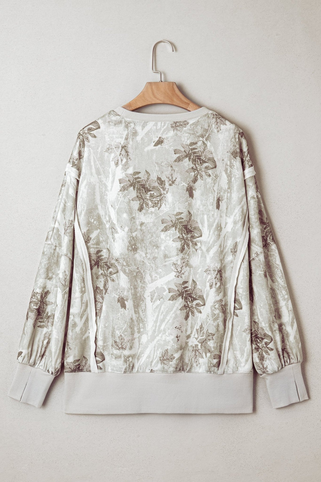 Leafy Camo Reverse Seam Patchwork Baggy Sweatshirt - Rooted & Reckless Co.