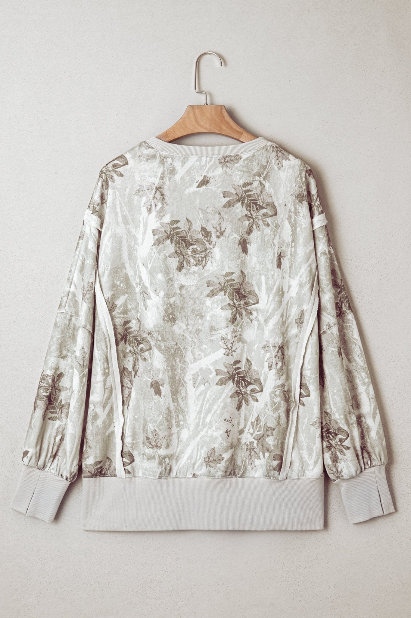 Leafy Camo Reverse Seam Patchwork Baggy Sweatshirt - Rooted & Reckless Co.