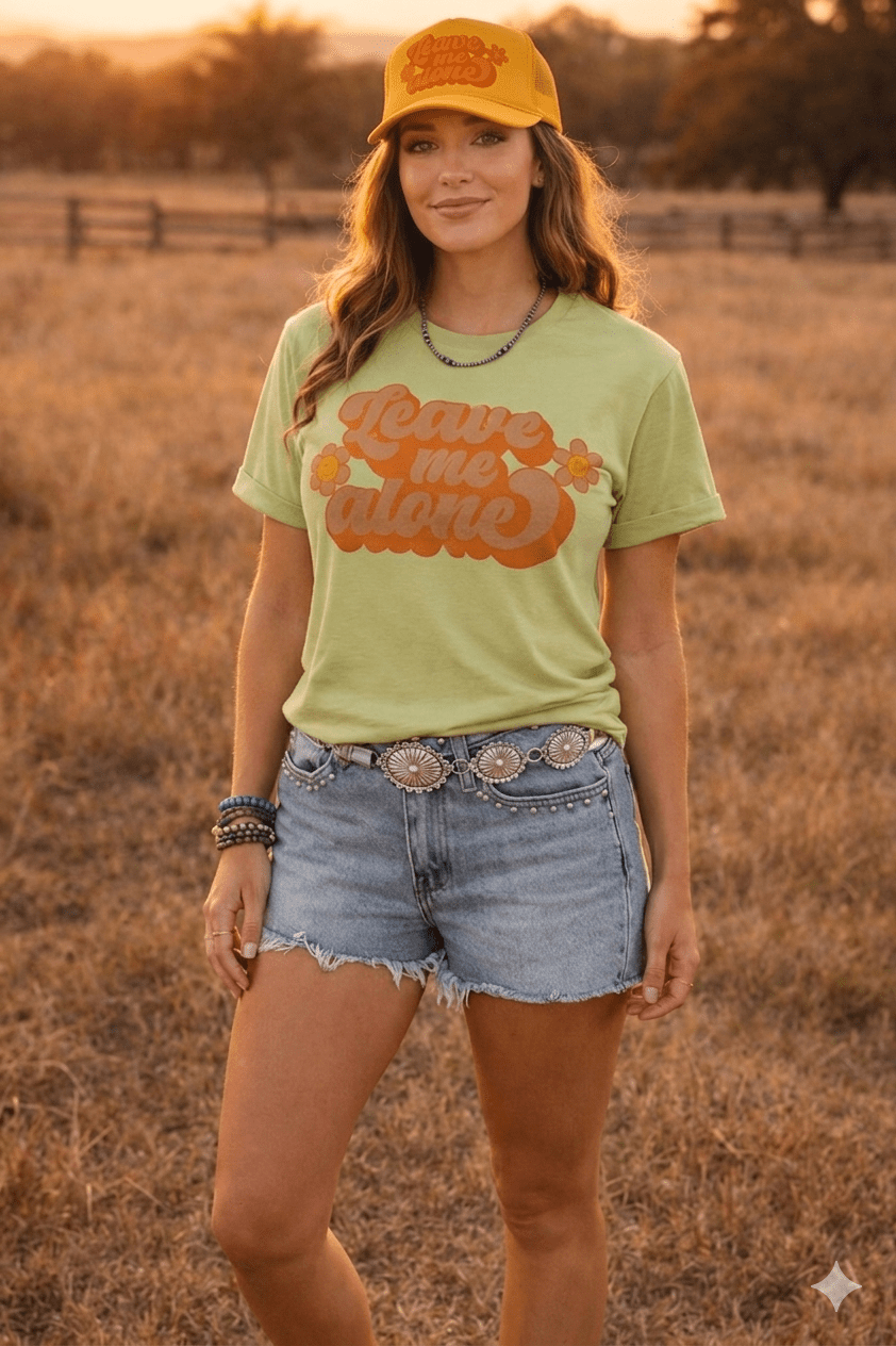 Leave Me Alone Retro Flower Graphic Tee - Rooted & Reckless Co.