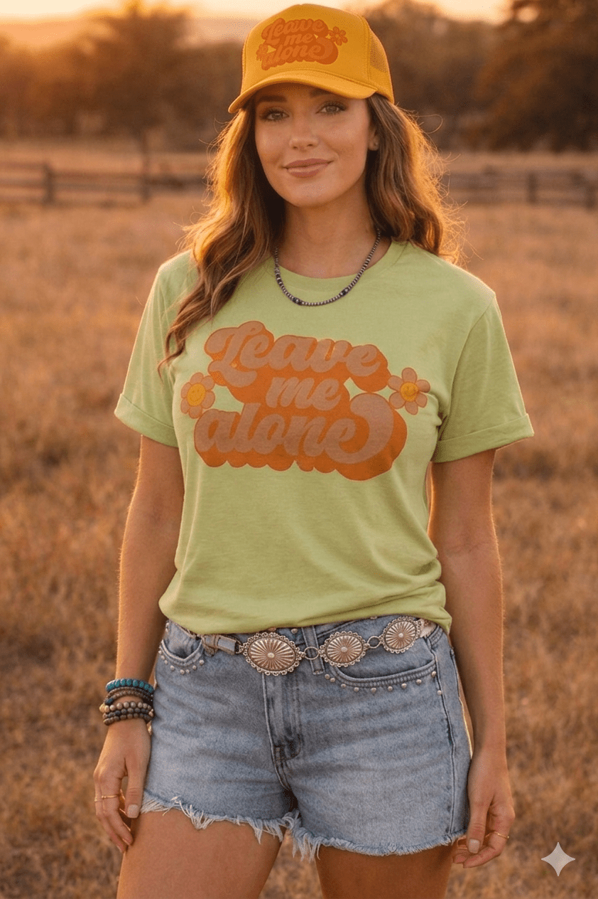 Leave Me Alone Retro Flower Graphic Tee - Rooted & Reckless Co.