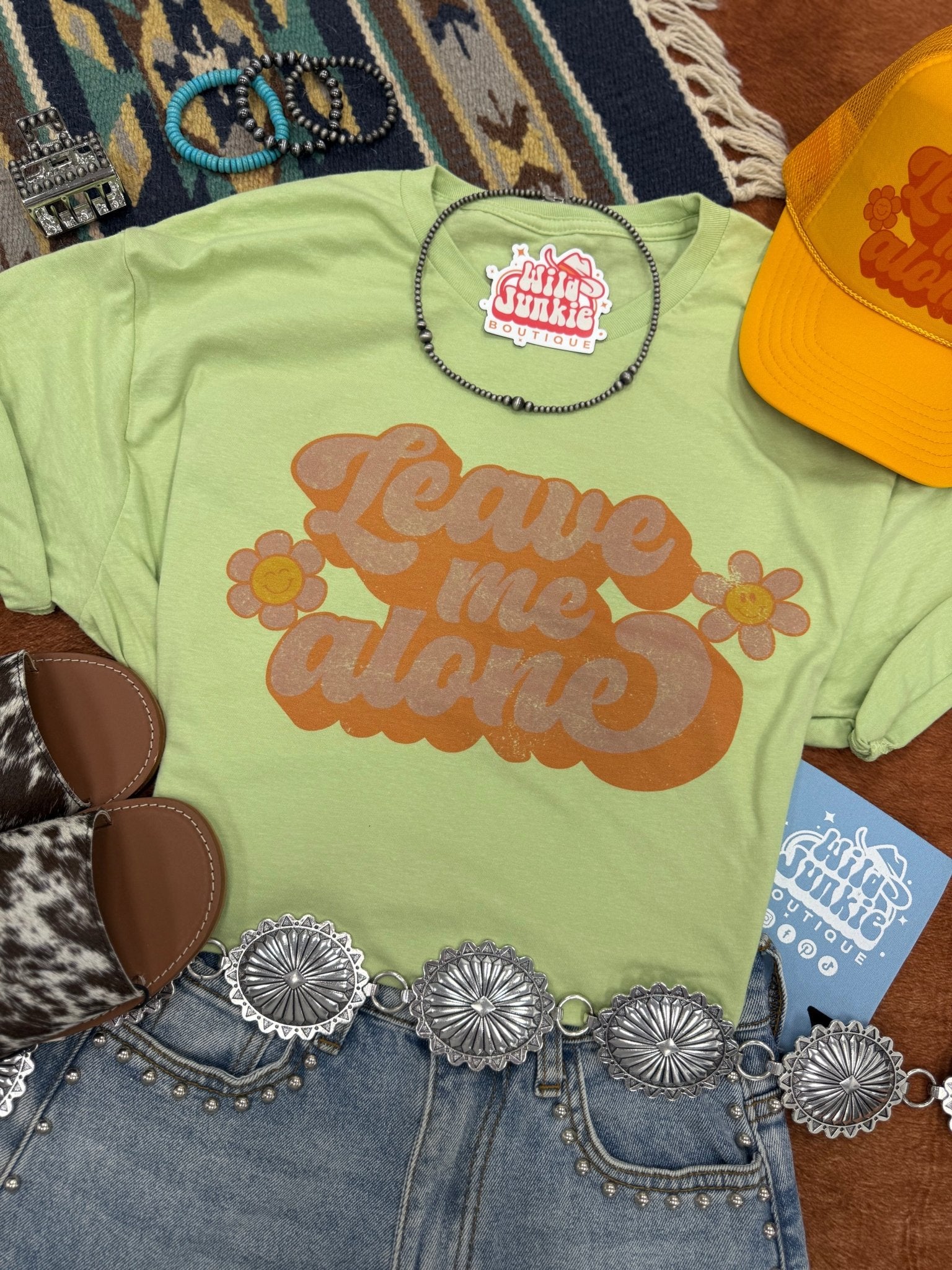 Leave Me Alone Retro Flower Graphic Tee - Rooted & Reckless Co.