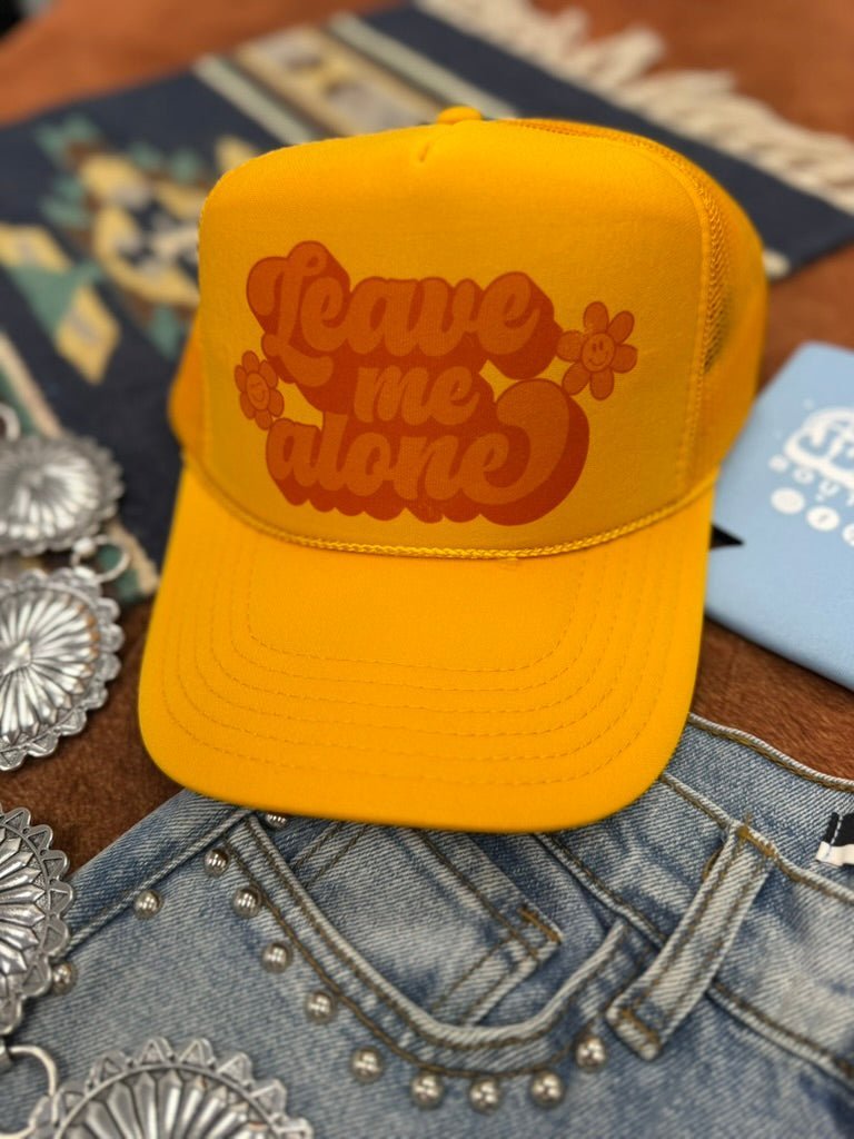 Leave Me Alone Retro Flower Trucker Hat - Rooted & Reckless Co.