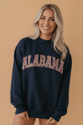 Leopard Alabama Embroidered Patch High Neck Sweatshirt - Rooted & Reckless Co.