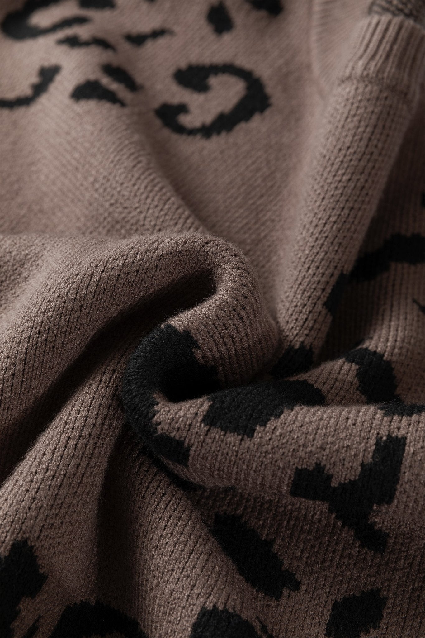 Leopard Asymmetric Drop Shoulder Sweater - Rooted & Reckless Co.