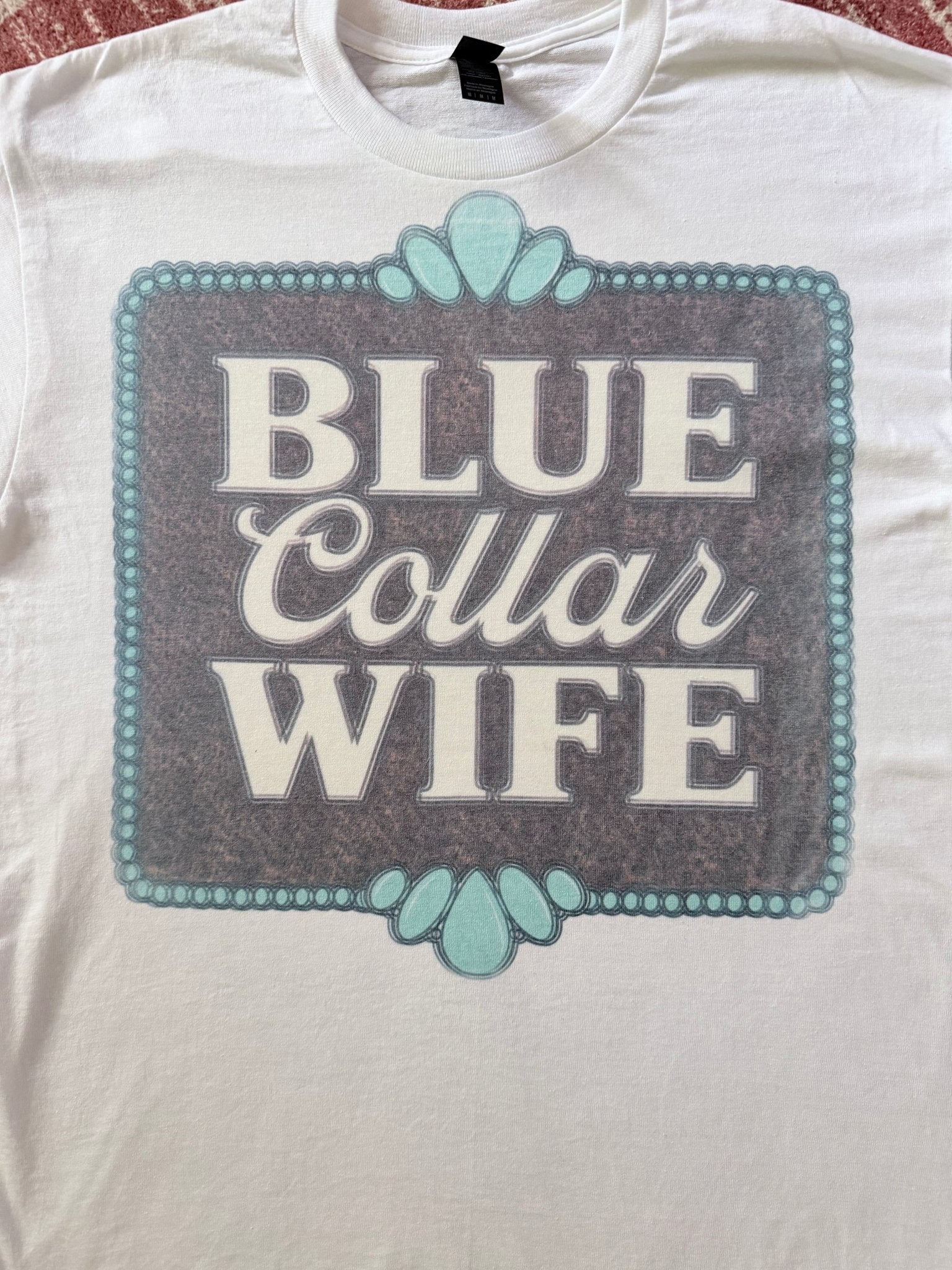 Leopard Blue Collar Wife Tee - Rooted & Reckless Co.