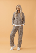 Leopard Bow Embroidered Colorblock Top & Pants Set - Rooted & Reckless Co.