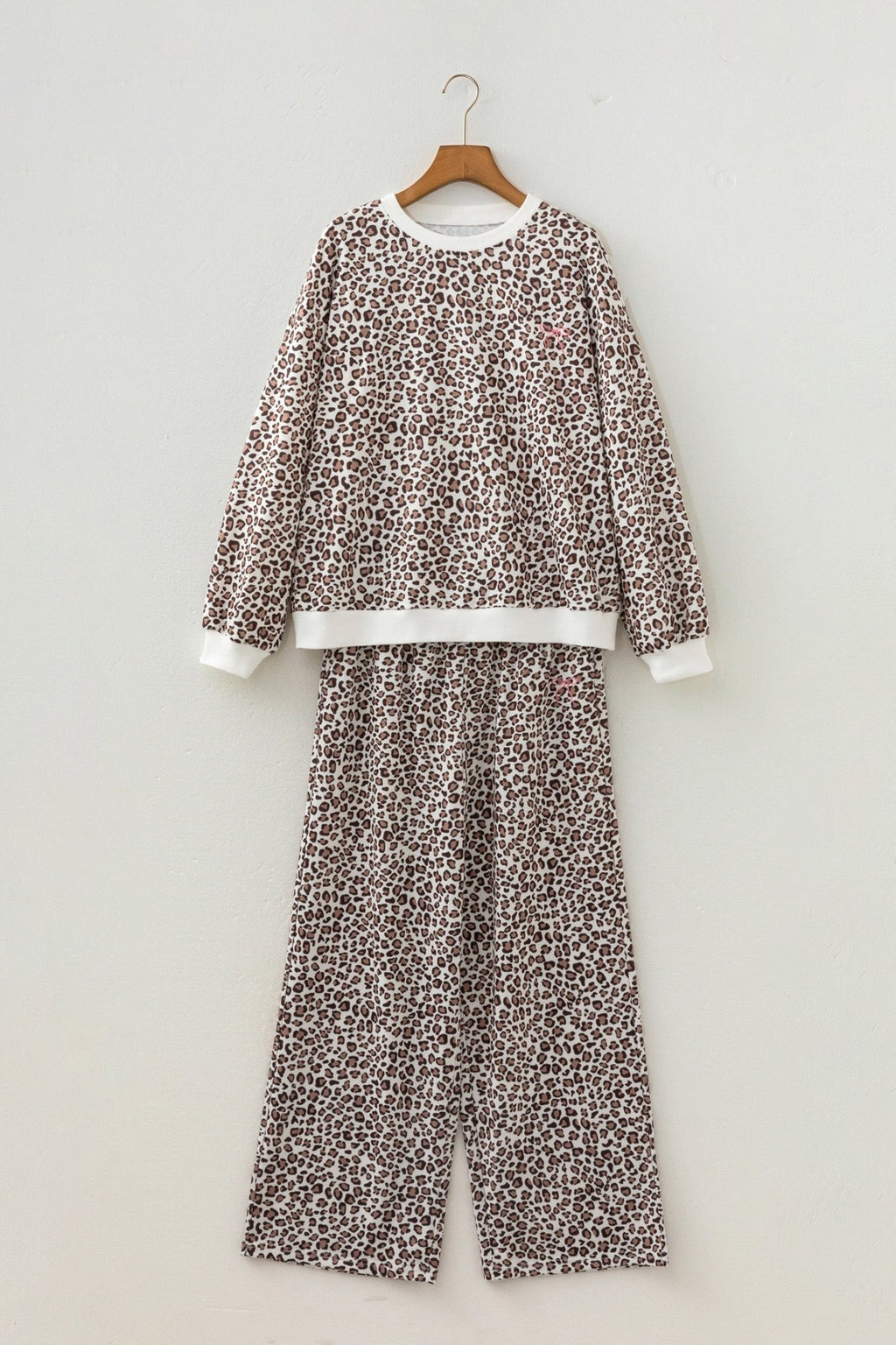 Leopard Bow Embroidered Colorblock Top & Pants Set - Rooted & Reckless Co.