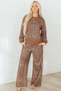 Leopard Bow Embroidered Pullover and Pants Set - Rooted & Reckless Co.