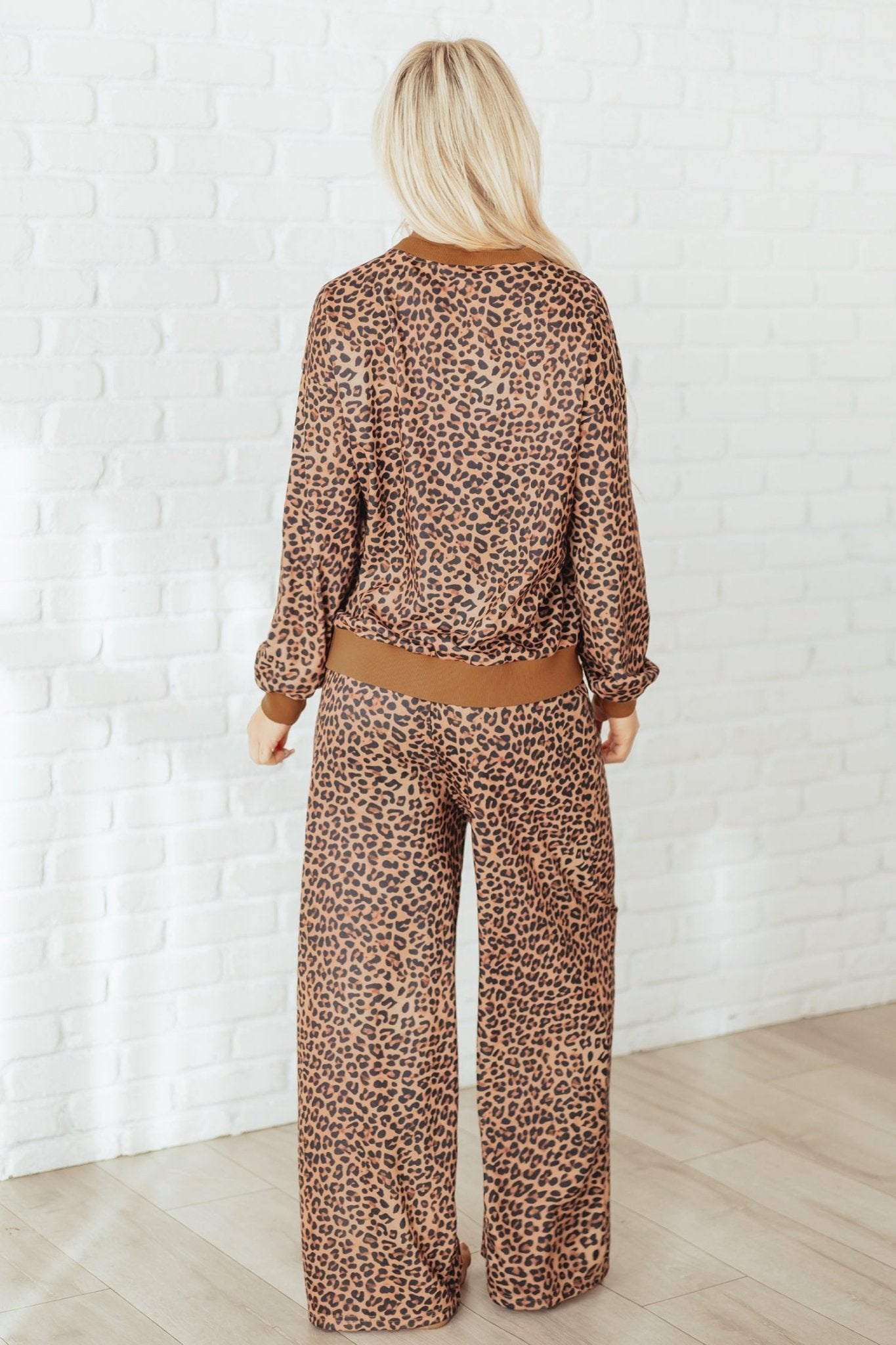 Leopard Bow Embroidered Pullover and Pants Set - Rooted & Reckless Co.