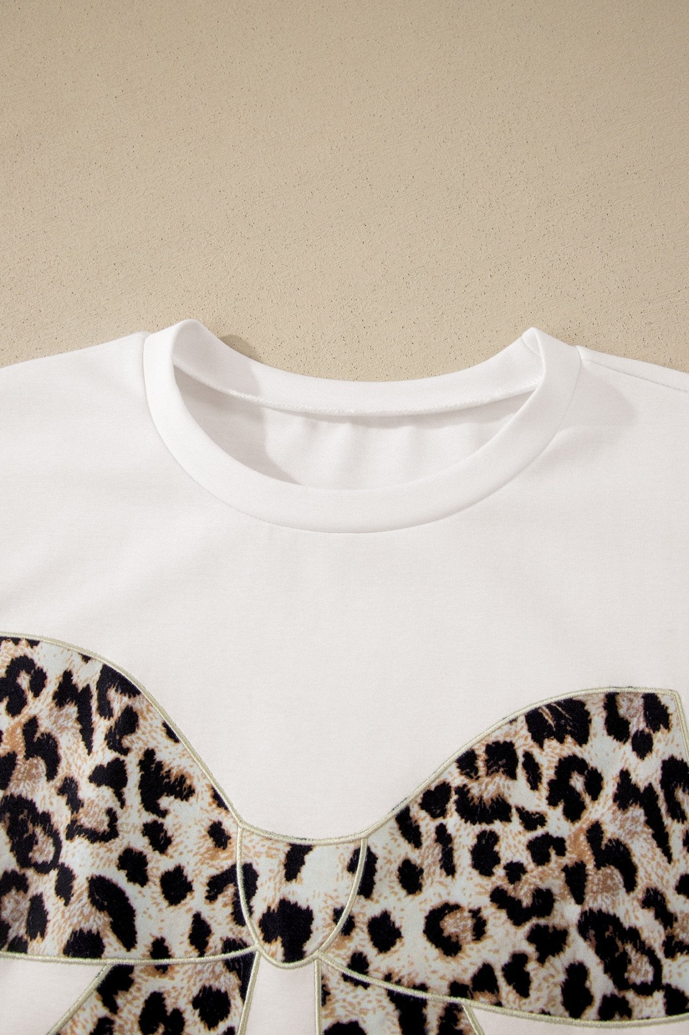 Leopard Bow Patched Short Sleeve T-Shirt Long Dress - Rooted & Reckless Co.