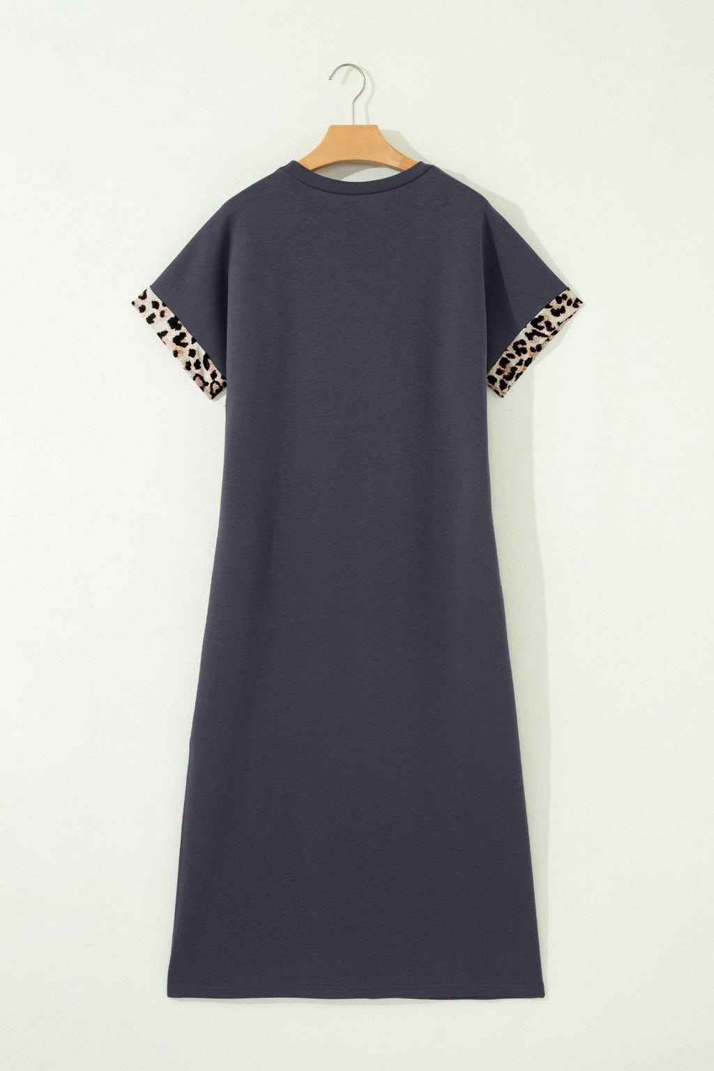 Leopard Bow Patched Short Sleeve T-Shirt Long Dress - Rooted & Reckless Co.