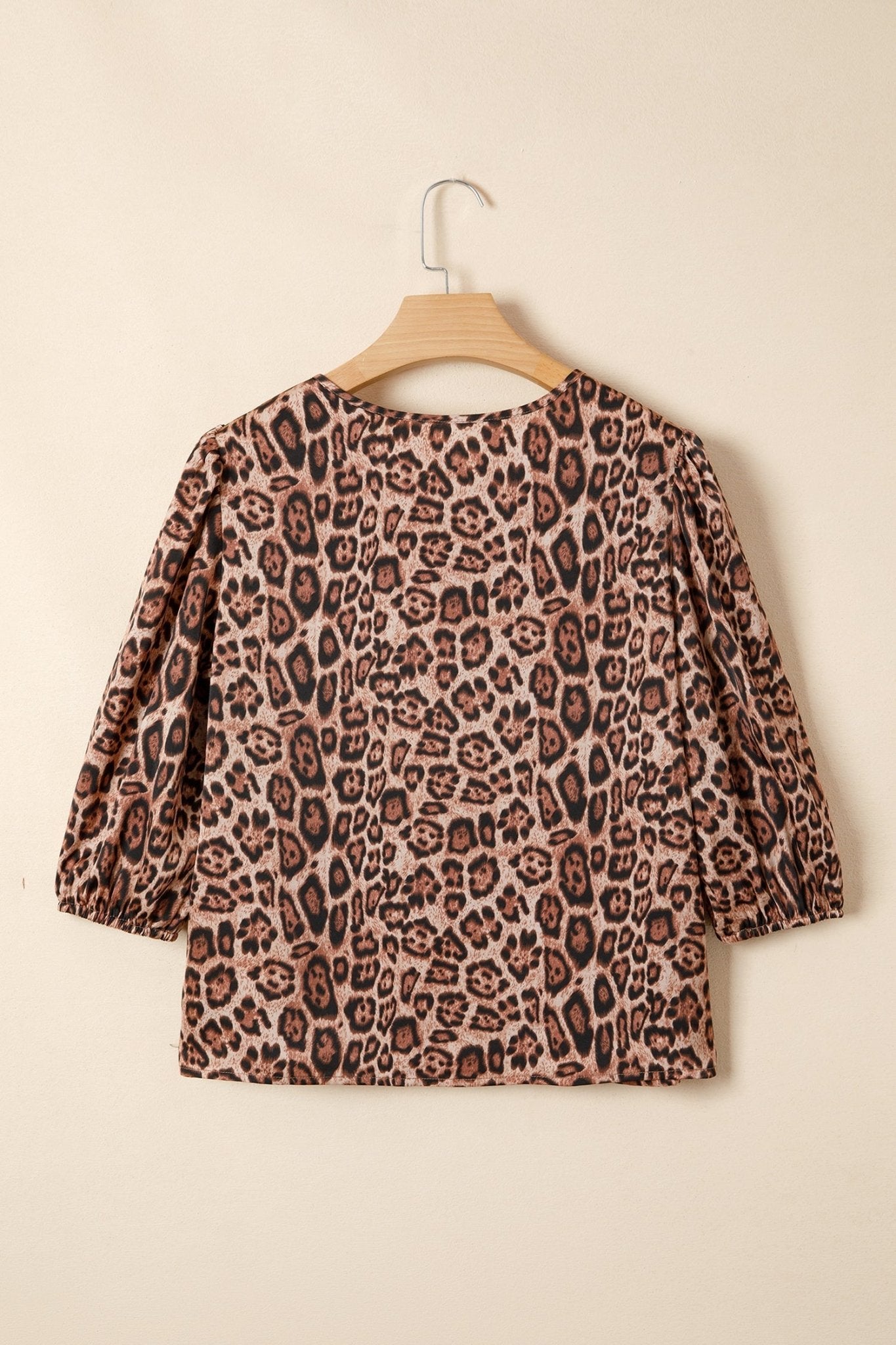 Leopard Bow-Tie Puff Sleeve Blouse - Rooted & Reckless Co.