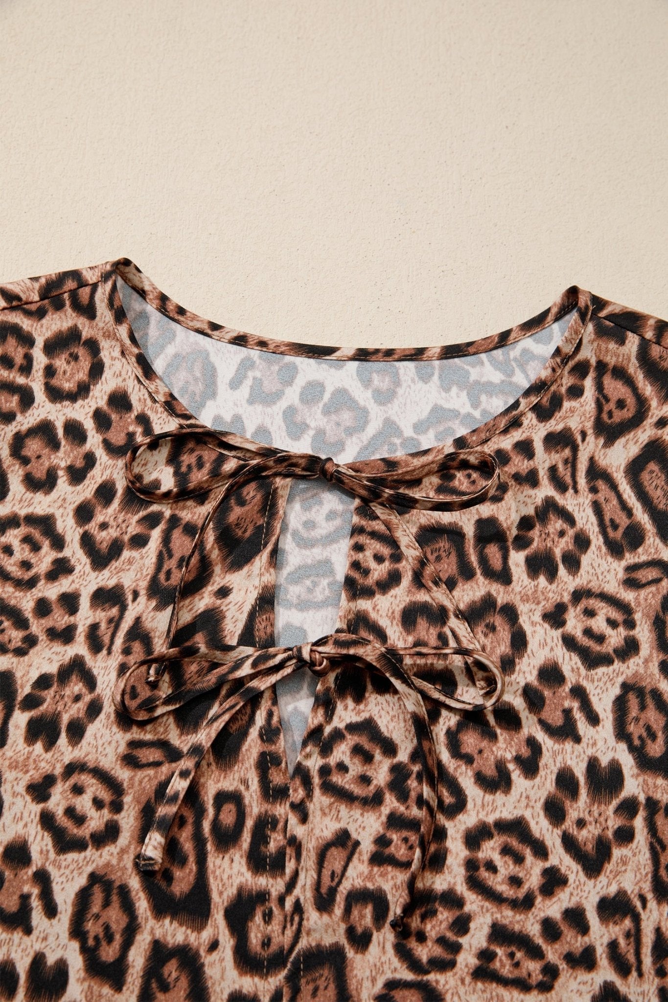 Leopard Bow-Tie Puff Sleeve Blouse - Rooted & Reckless Co.