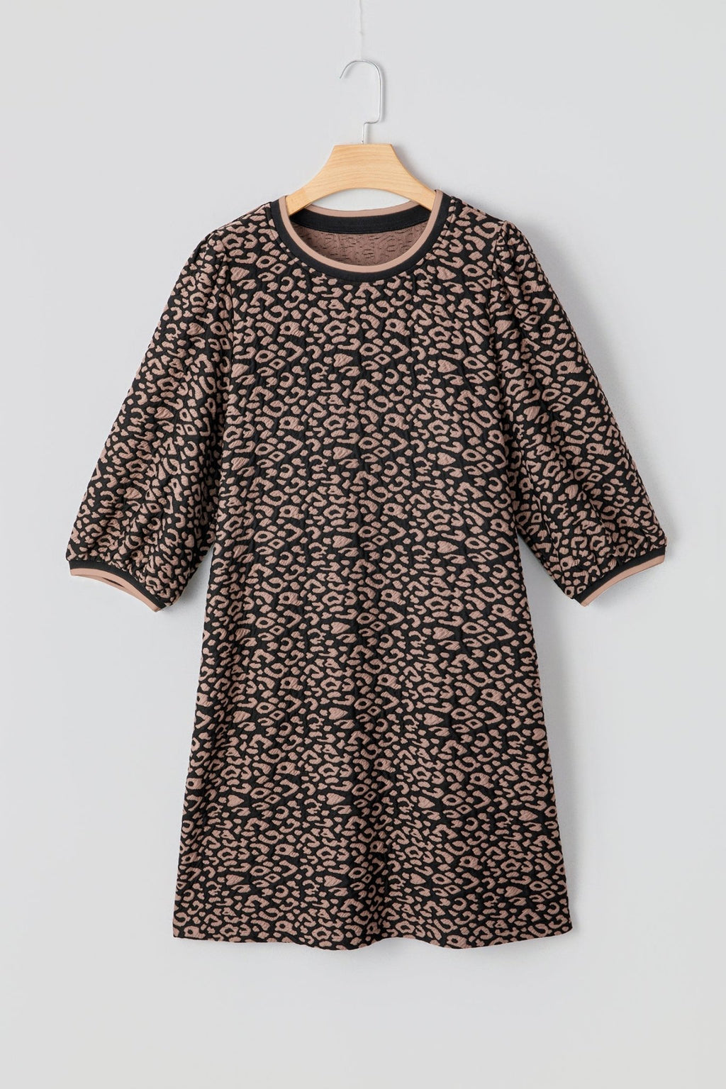 Leopard Bubble Sleeve Mini Dress - Rooted & Reckless Co.