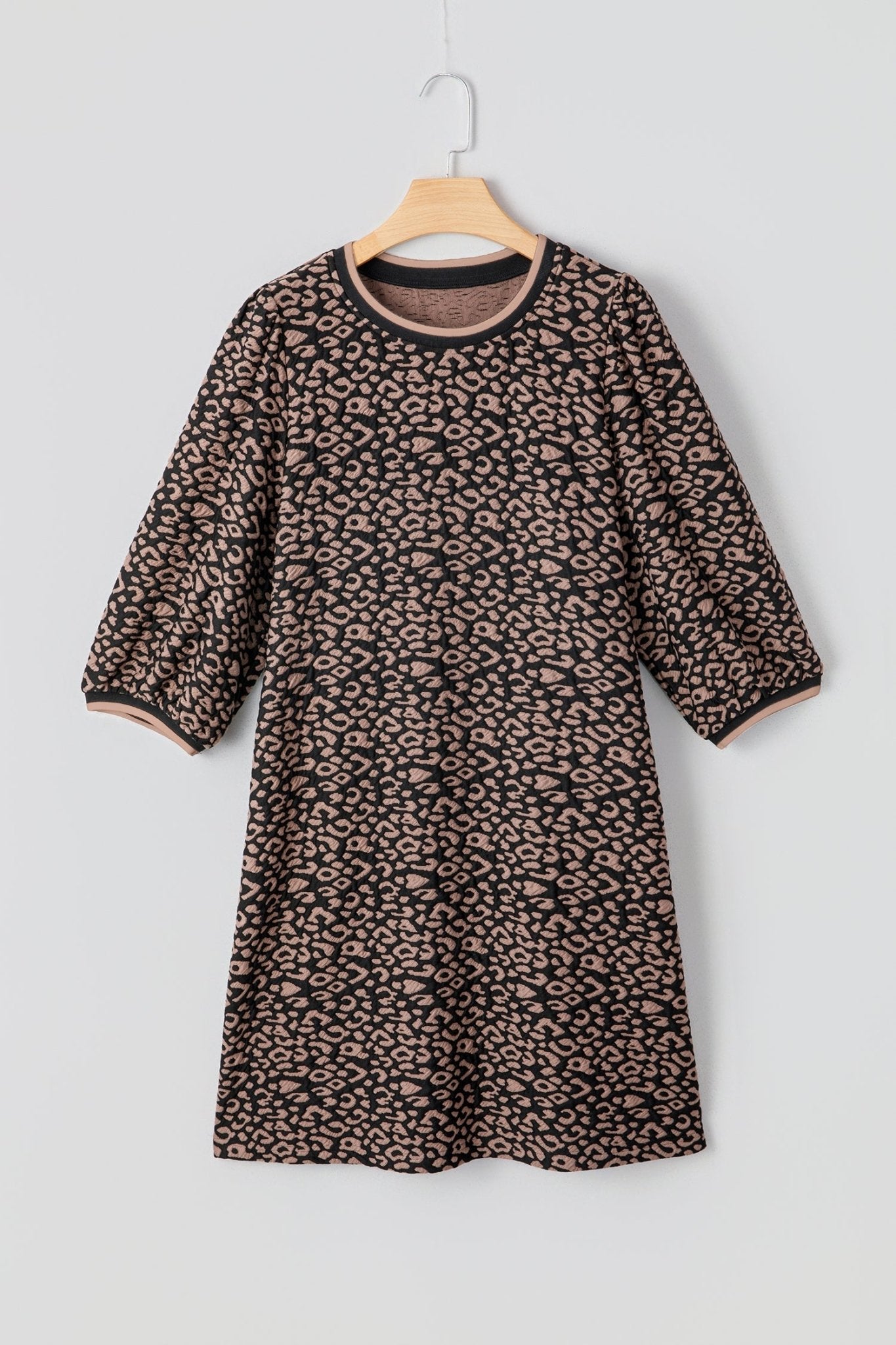 Leopard Bubble Sleeve Mini Dress - Rooted & Reckless Co.