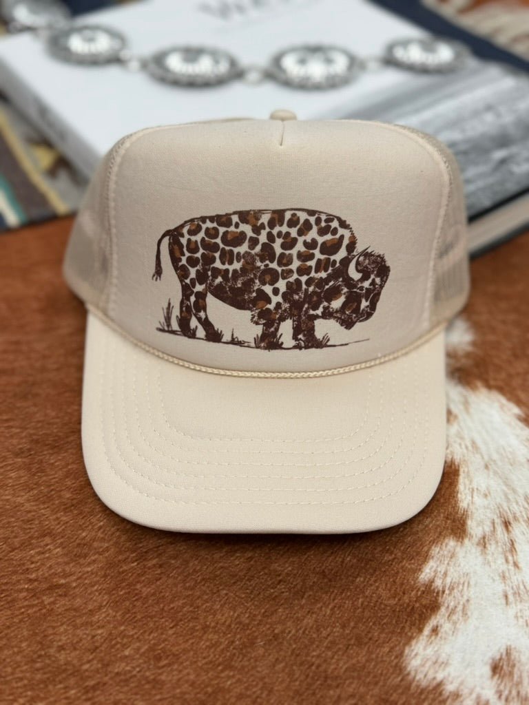 Leopard Buffalo Trucker Hat - Rooted & Reckless Co.