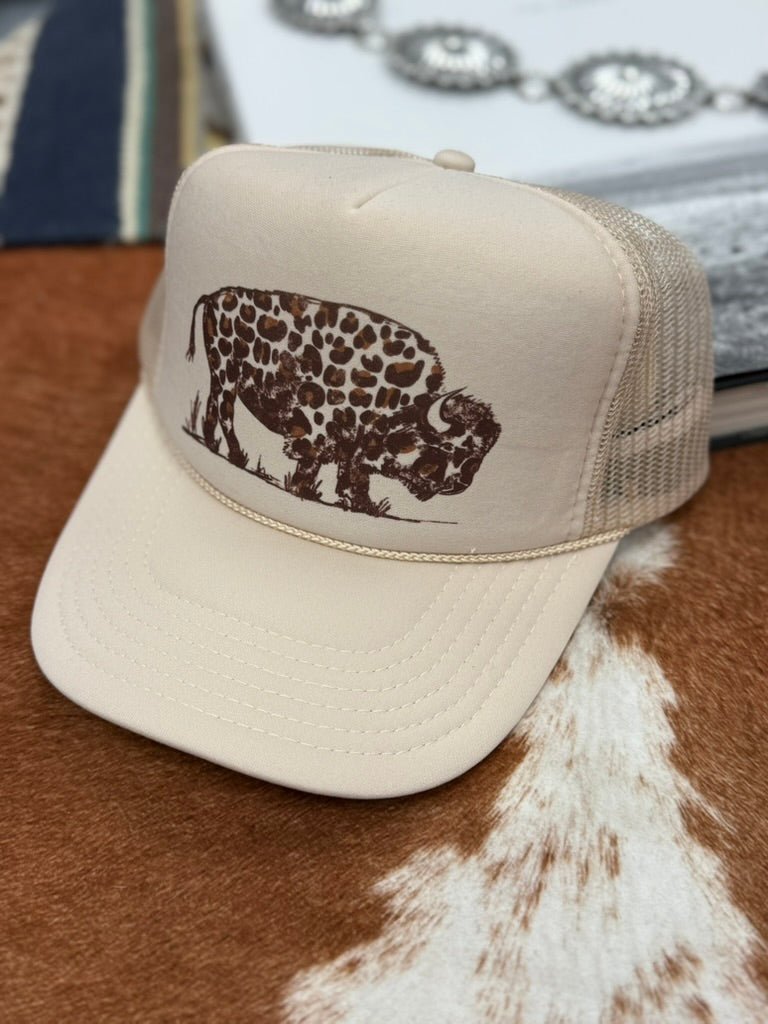 Leopard Buffalo Trucker Hat - Rooted & Reckless Co.