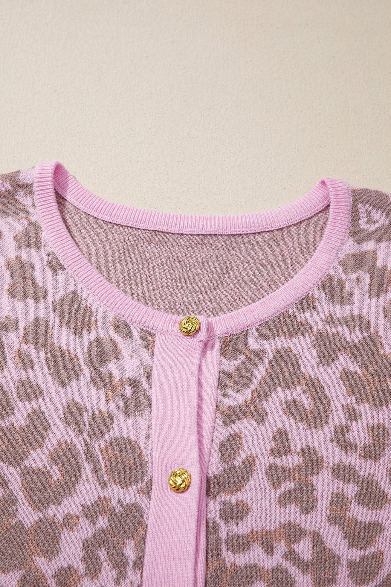 Leopard Button Down Short Sleeve Sweater Cardigan - Rooted & Reckless Co.