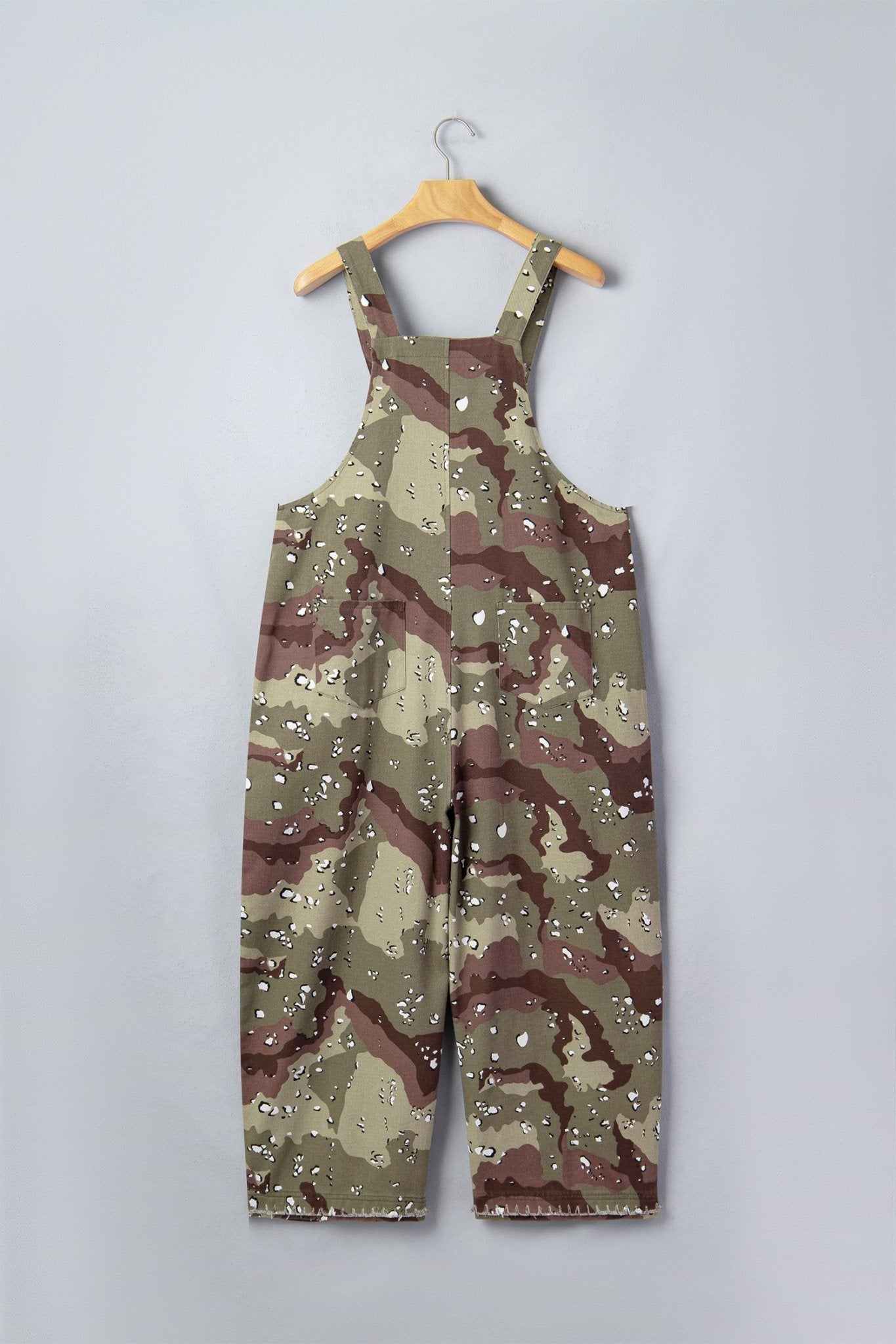 Leopard Camo Denim Loose Cropped Jumpsuit - Rooted & Reckless Co.